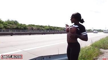 A9 PUBLIC CHAMPAGNE TITTISHOW mit Josy-Black